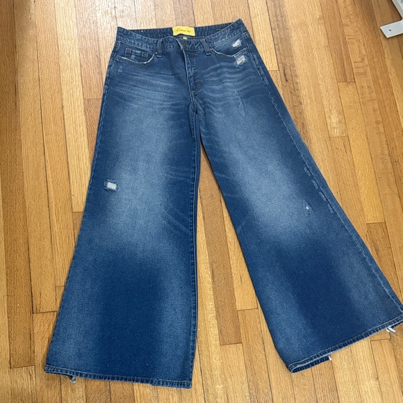 Circus NY Sam Edelman Low Rise Super Wide Leg Distressed Jeans Size 28 - Picture 2 of 8